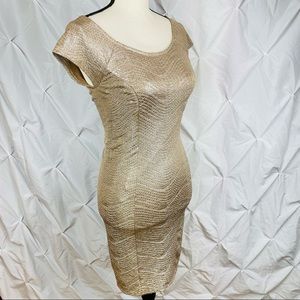 Guess | Gold Cap Sleeve Mini Dress | 6